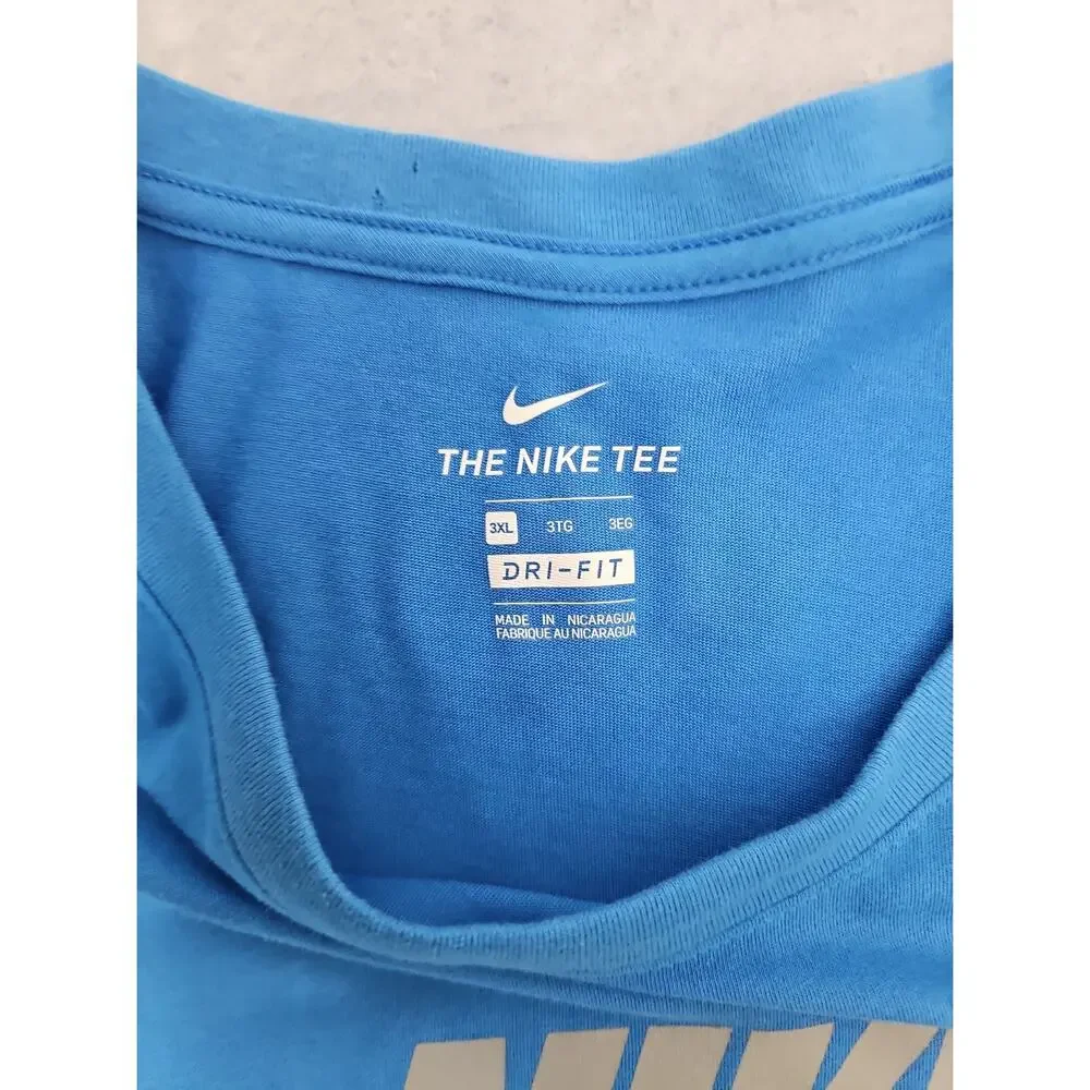 NIKE DRI-FIT JUST DO IT LIGHT BLUE ATHLETIC MEN’S Jersey Pullover Mens 3XL GYM